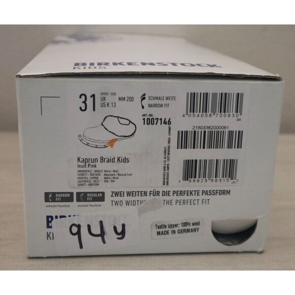 Birkenstock 1007146 Kids Sz EUR 31 US 13 Inuil Pink Kaprun Braid Wool Felt Clogs - Picture 14 of 14